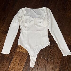 White Long Sleeve Bodysuit